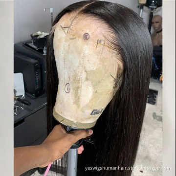 Yeswigs Raw Indian 100% Virgin Perruque Human Hair Lace Front Wig Cheap HD Full Transparent Lace Frontal Closure Wig Human Hair